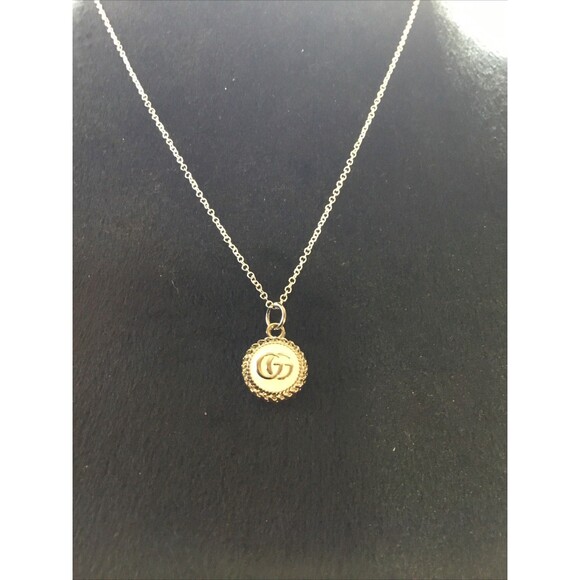 Fashion Double G Charm On 20” Silver Tone Dainty Necklace GUC - Picture 2 of 6